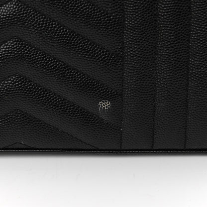 Saint Laurent Grain De Poudre Mixed Matelasse Triquilt Monogram Chain Wallet Black 20 of 23