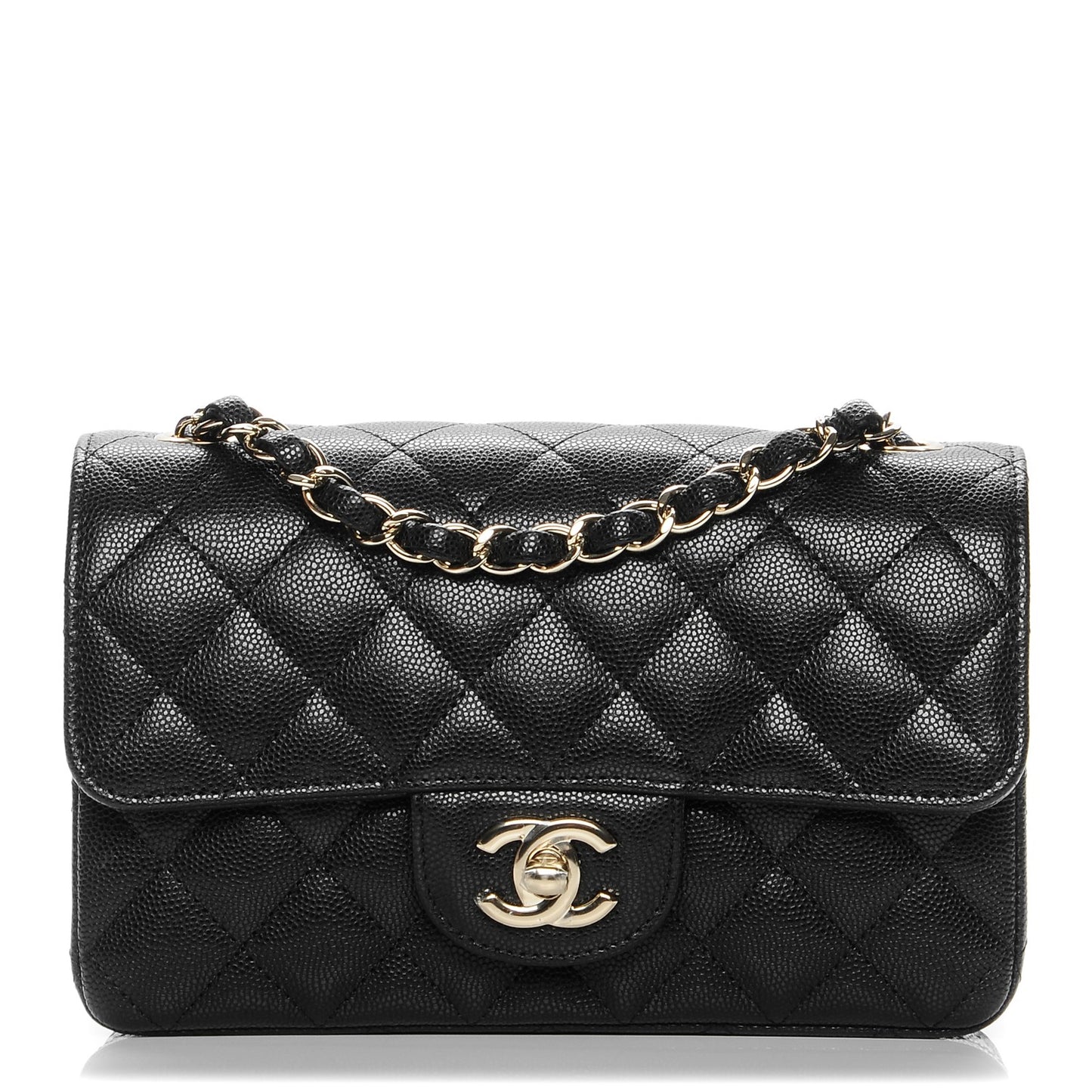 Caviar Quilted Mini Rectangular Flap Black