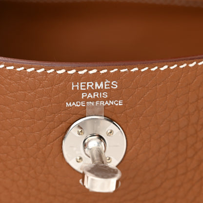 Hermes Taurillon Clemence Mini Lindy 20 Gold 6 of 11