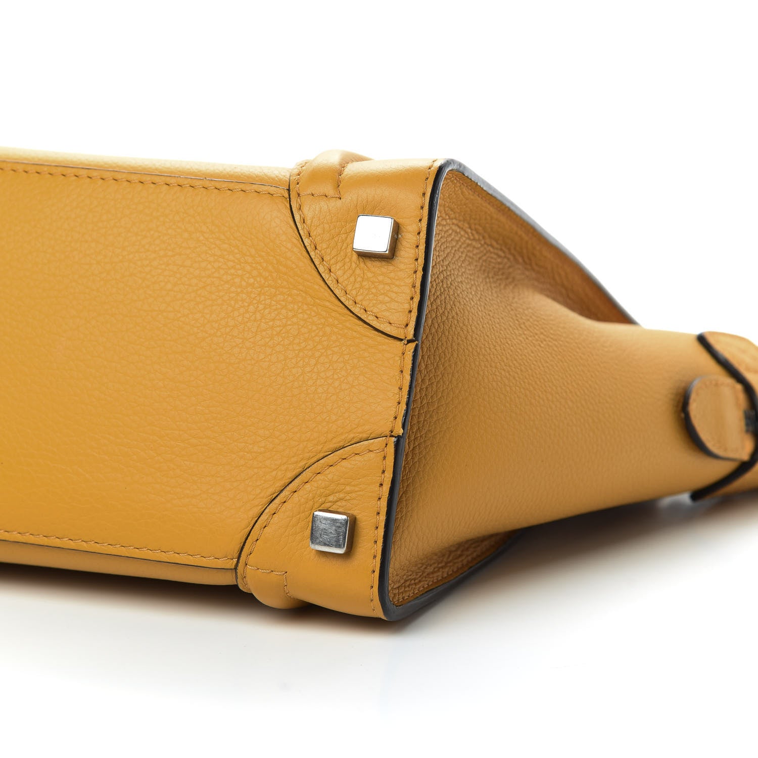 Celine Drummed Calfskin Micro Luggage Ocre 10 of 11