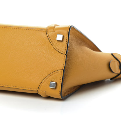 Celine Drummed Calfskin Micro Luggage Ocre 10 of 11