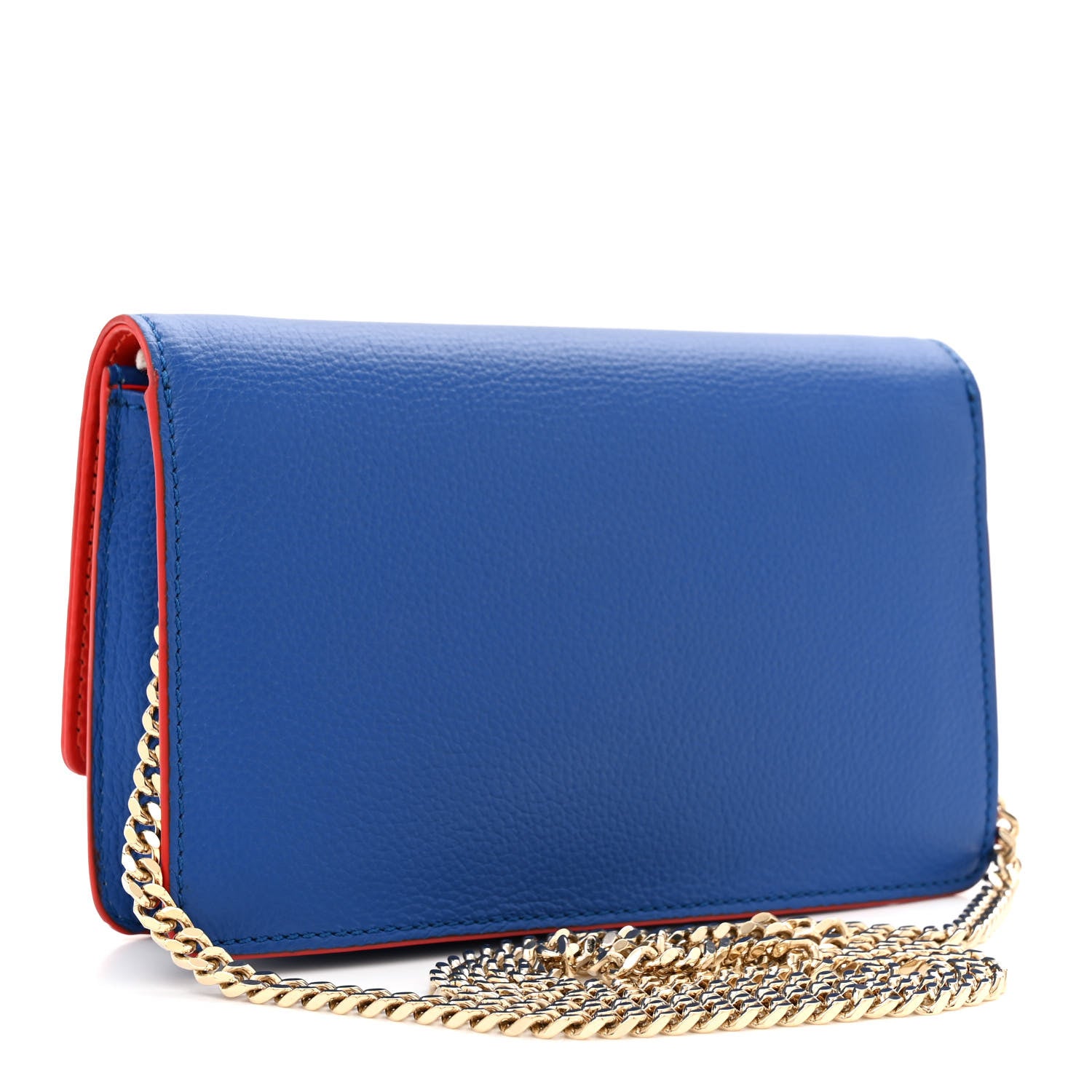 Versace Grained Calfskin Palazzo Chain Evening Bag Blue 3 of 14