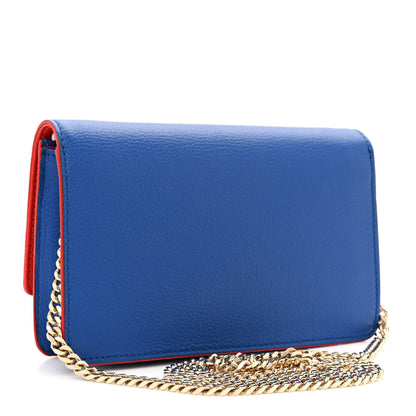 Versace Grained Calfskin Palazzo Chain Evening Bag Blue 3 of 14