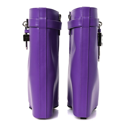 Givenchy Calfskin Shark Lock Ankle Boots 40 Ultraviolet 6 of 12