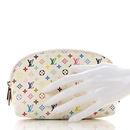 Louis Vuitton Monogram Multicolor Cosmetic Pouch White Litchi 2 of 6