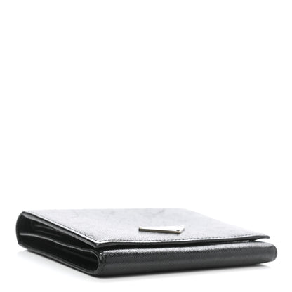 Prada Saffiano Metal Tri-Fold Wallet Black 4 of 9
