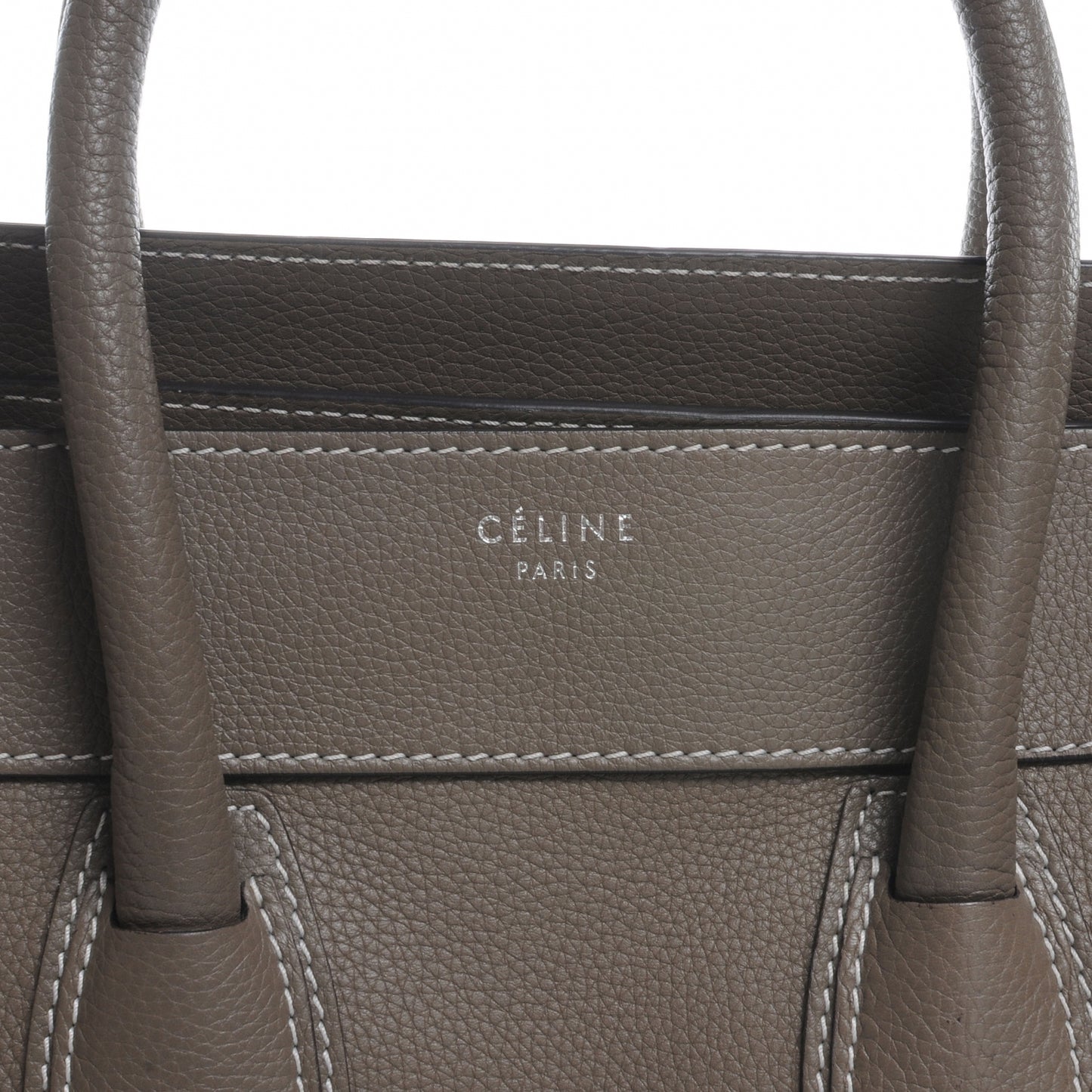 Drummed Calfskin Mini Luggage Bag Souris