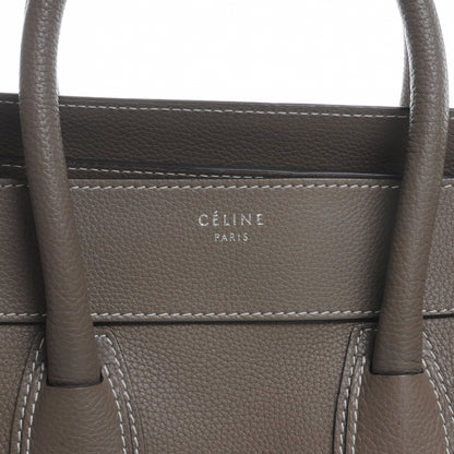 Celine Drummed Calfskin Mini Luggage Bag Souris 5 of 9