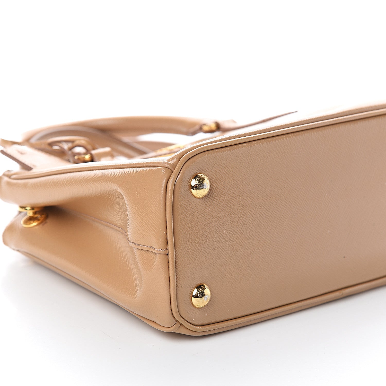 Prada Saffiano Vernice Mini Galleria Double Zip Tote Noisette 6 of 7