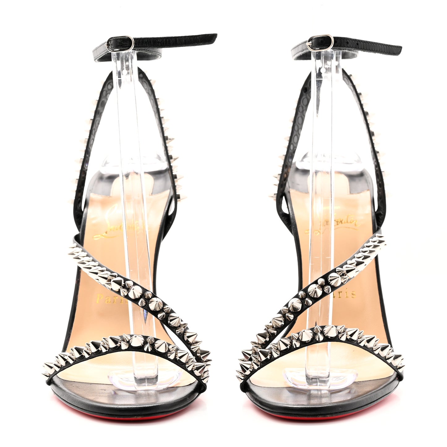 Nappa Spike Mafaldina 100 Sandals 39.5 Black