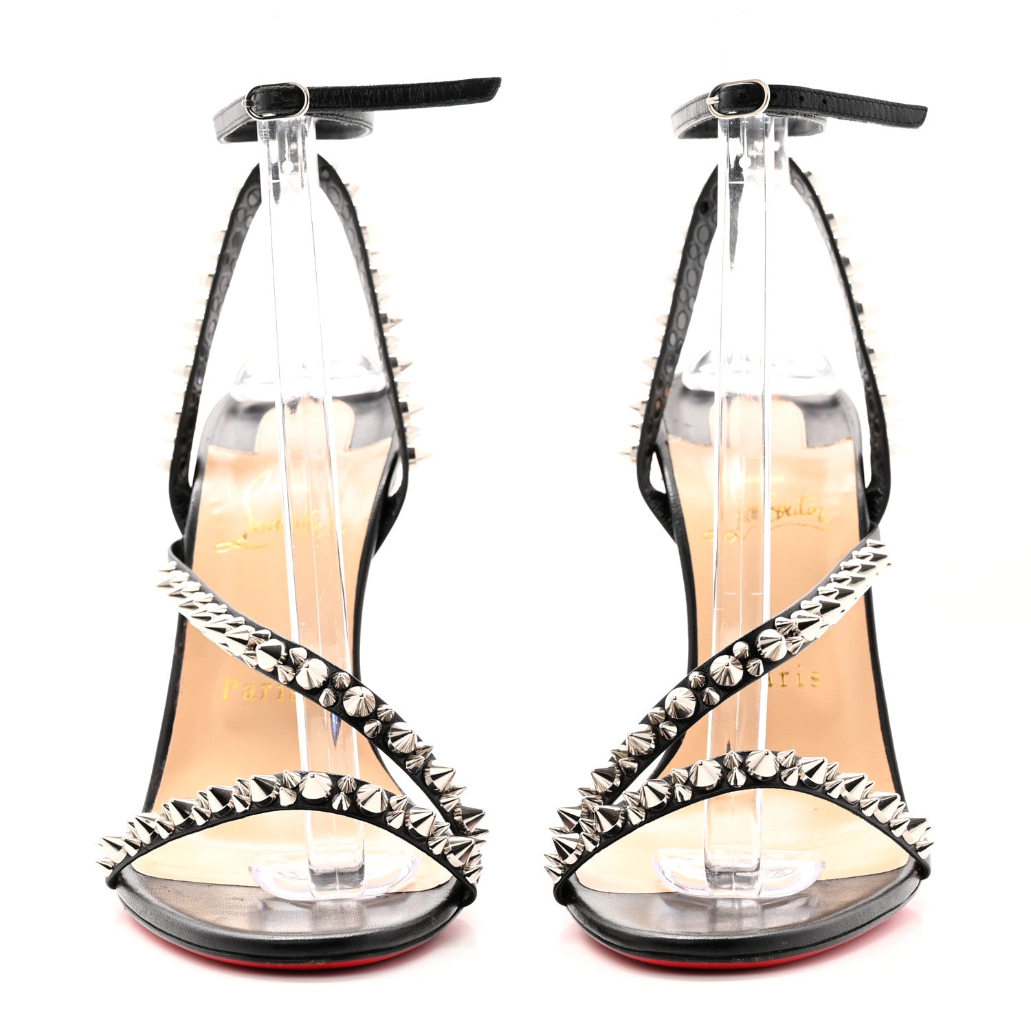 Christian Louboutin Nappa Spike Mafaldina 100 Sandals 39.5 Black 2 of 19