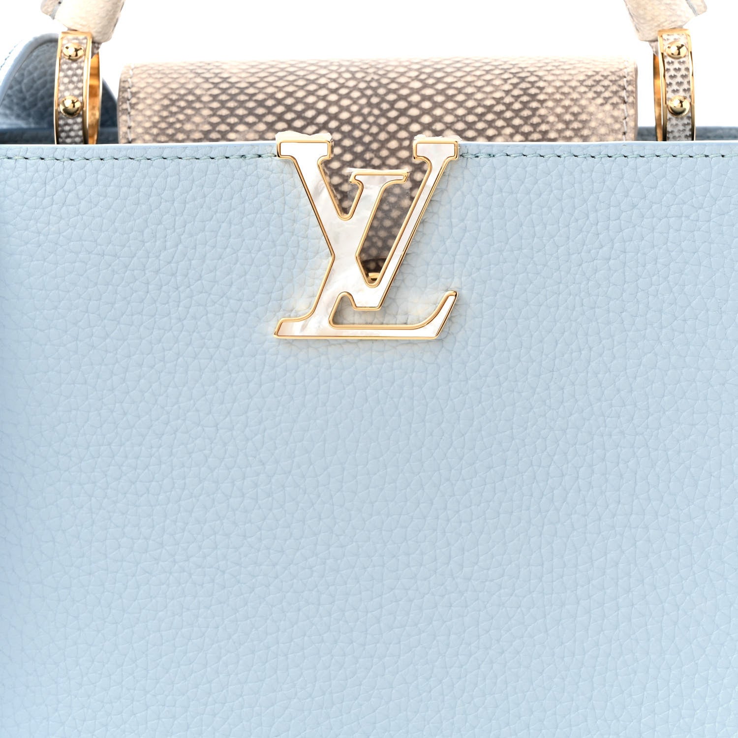 Louis Vuitton Taurillon Calfskin Karung Patchwork Capucines BB Olympe Blue 7 of 10