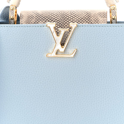 Louis Vuitton Taurillon Calfskin Karung Patchwork Capucines BB Olympe Blue 7 of 10
