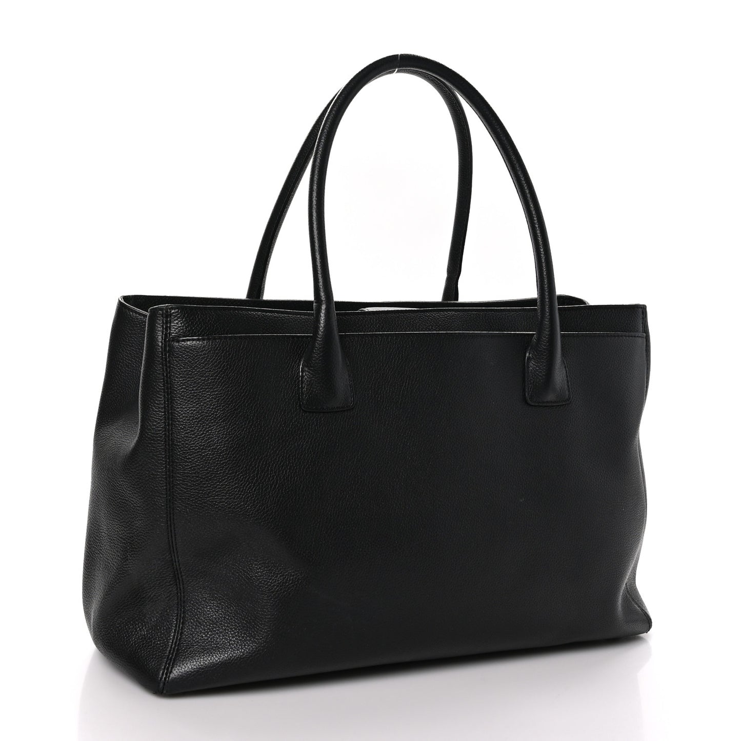 Calfskin Cerf Executive Shopper Tote Black