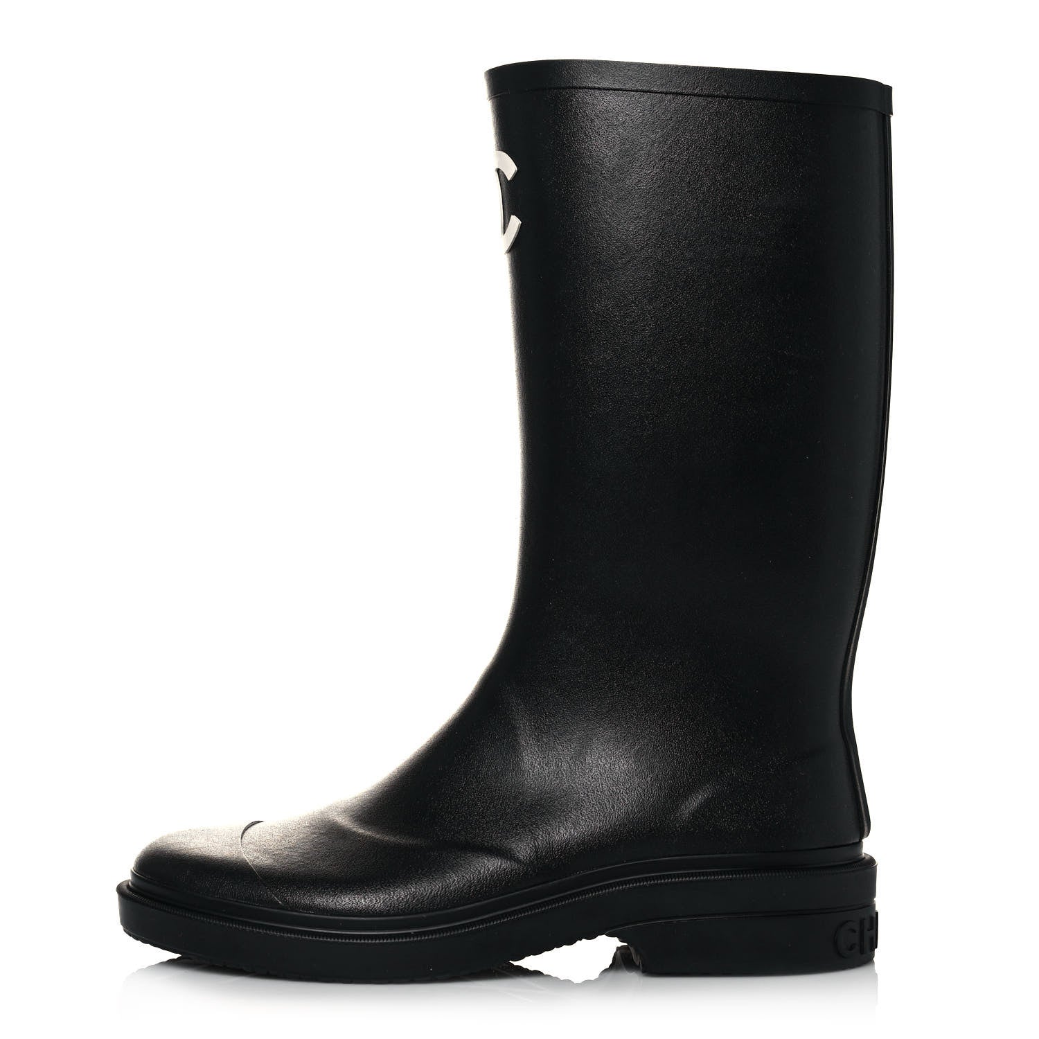 Chanel Caoutchouk CC High Boots 39 Black 1 of 7