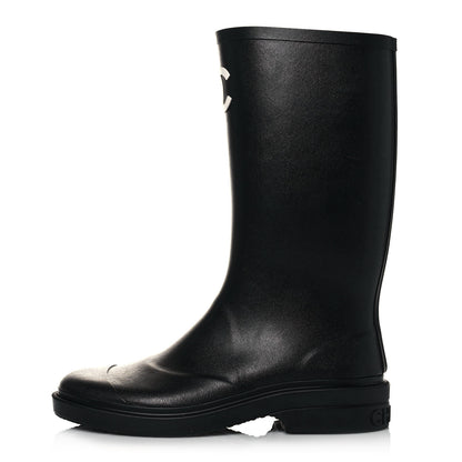 Chanel Caoutchouk CC High Boots 39 Black 1 of 7