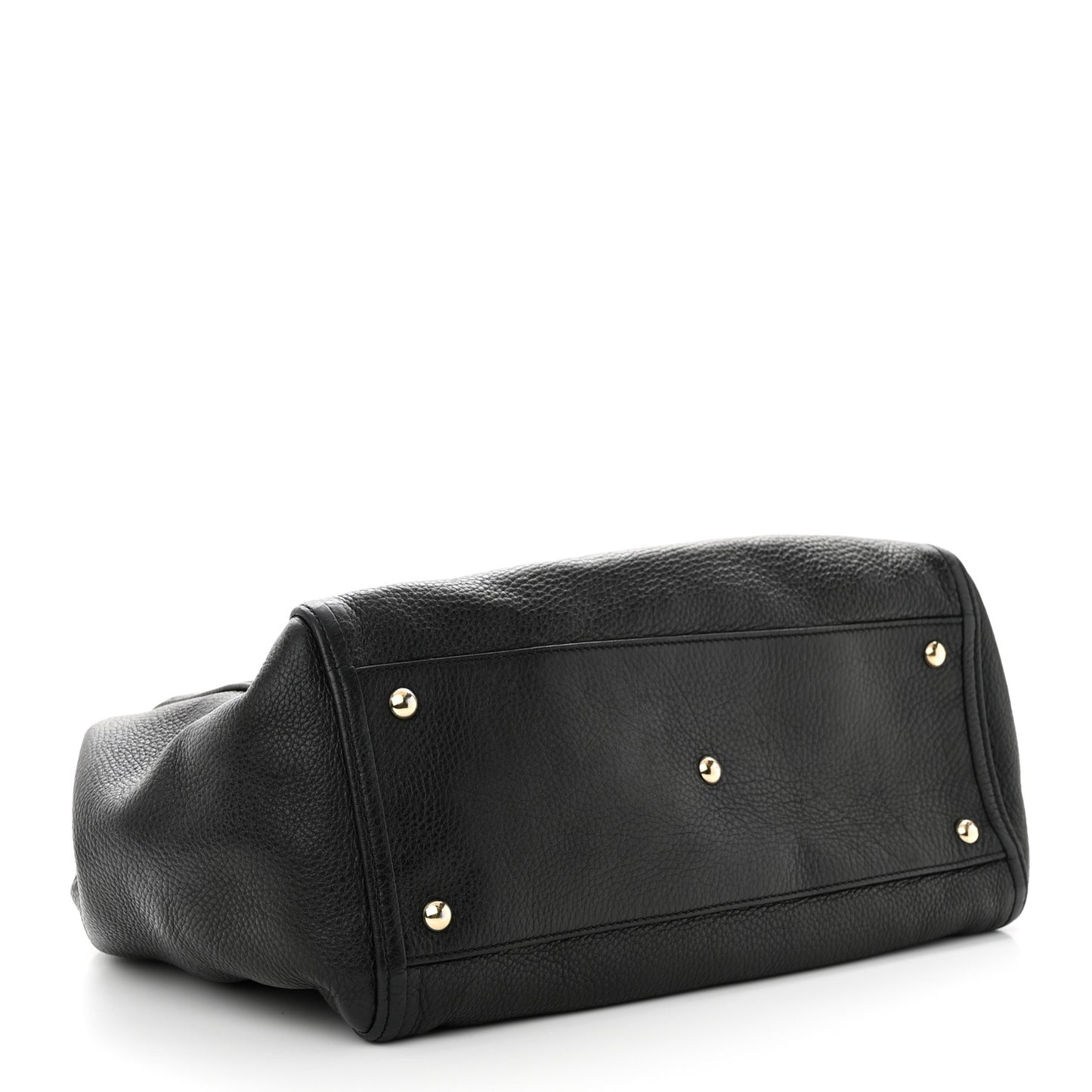 Pebbled Calfskin Medium Soho Shoulder Bag Black