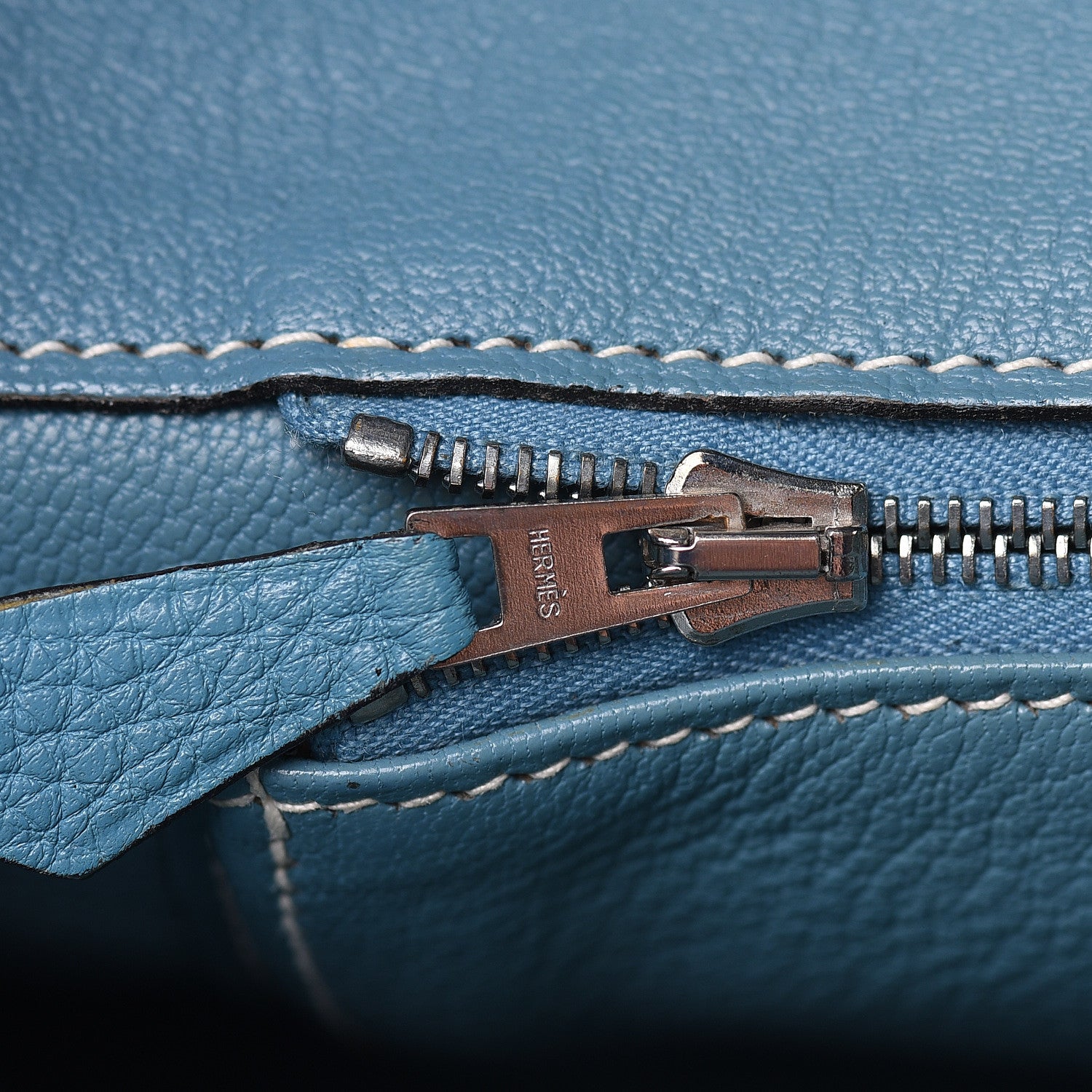 Hermes Taurillon Clemence Birkin 35 Blue Jean 16 of 29