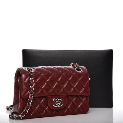 Chanel Caviar Quilted Mini Rectangular Flap Dark Red 8 of 8
