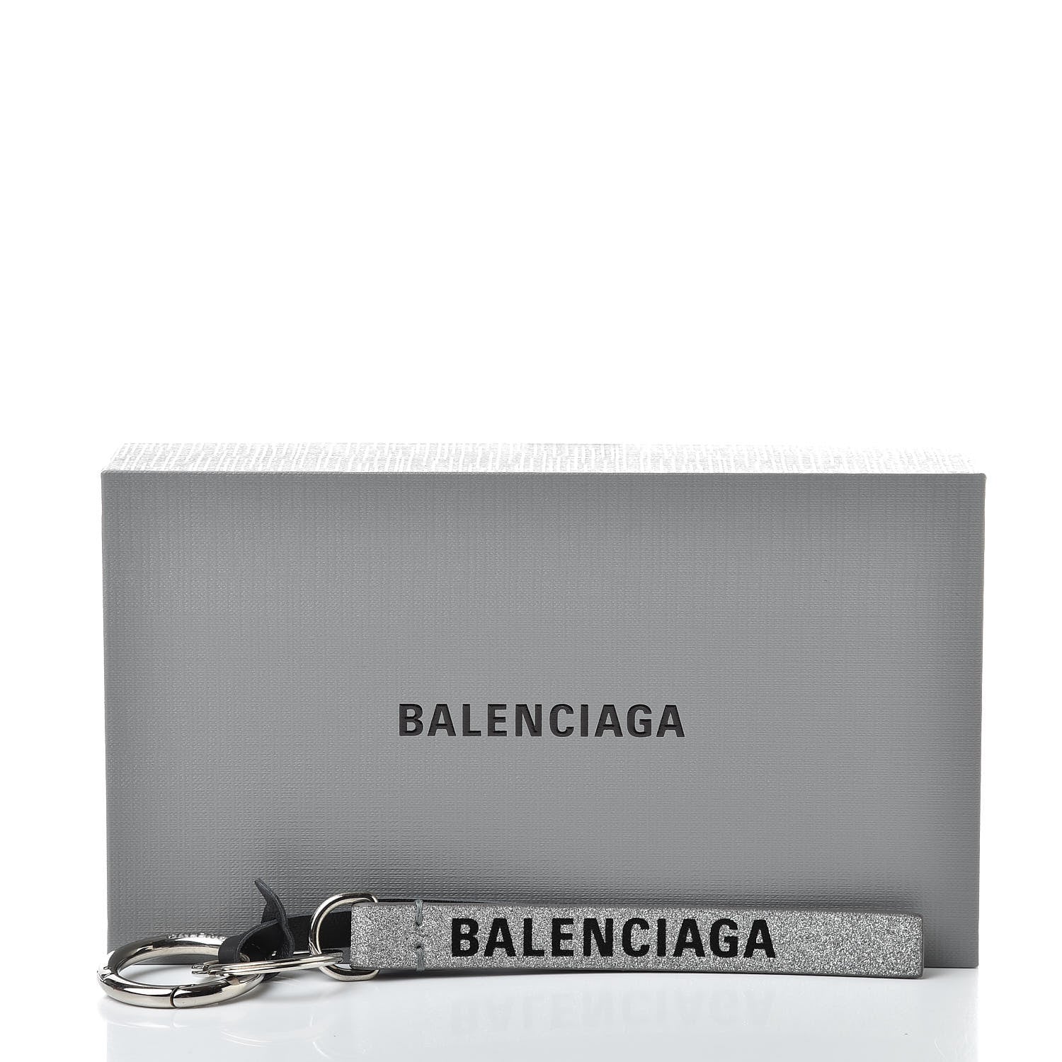 Balenciaga Everyday Glitter Keyring Charm Silver Hardware 5 of 5