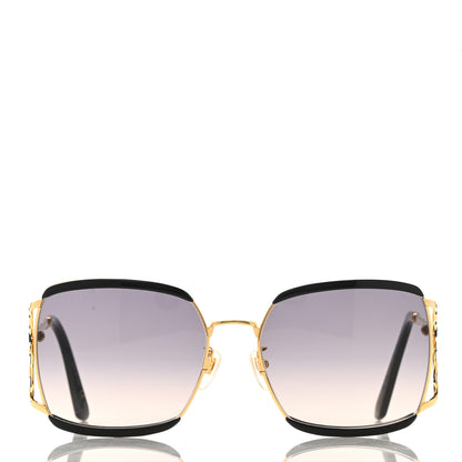 Gucci Metal Square Frame GG0593SK Sunglasses Gold Black 2 of 8
