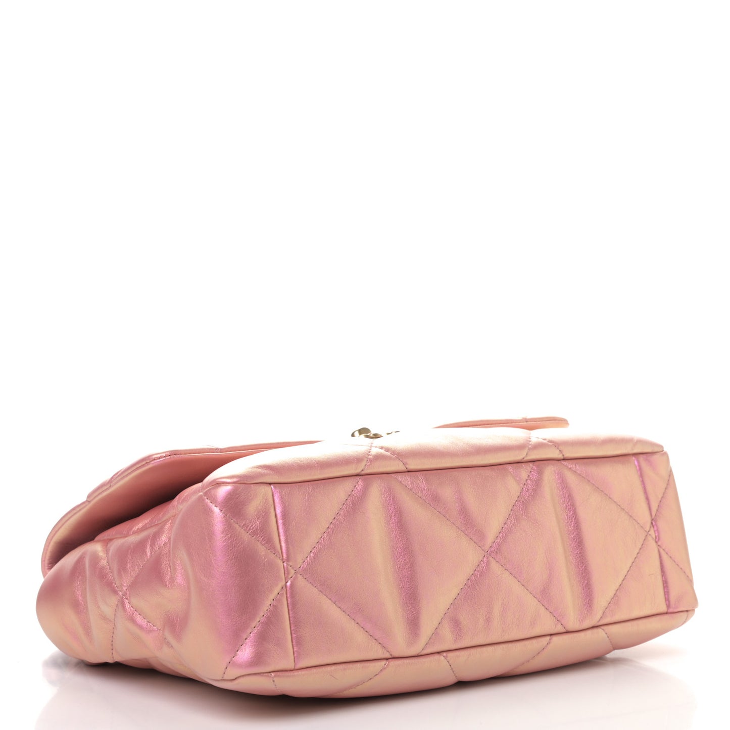 Iridescent Calfskin Quilted Large Chanel 19 Flap Pink