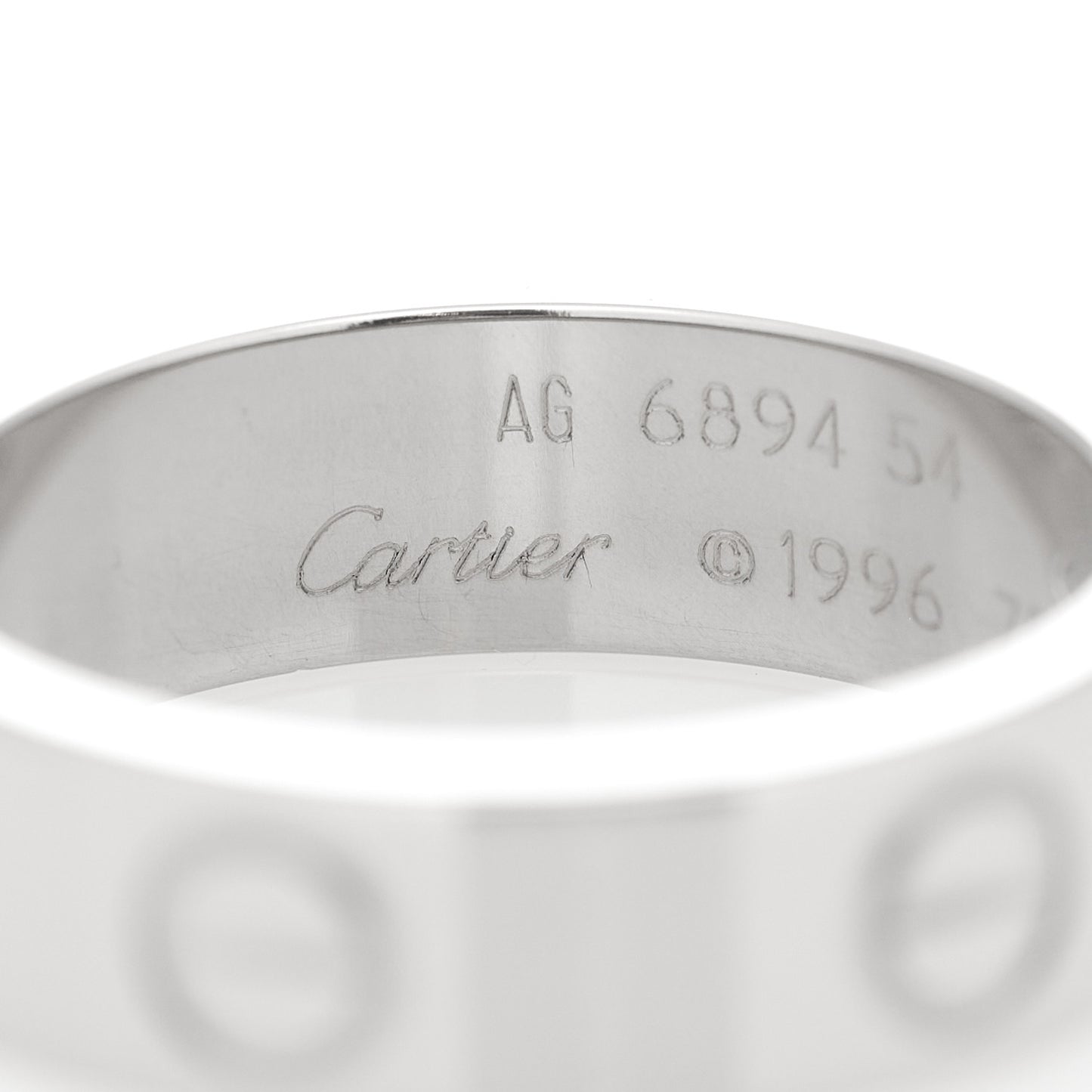 18K White Gold 5.5mm LOVE Ring 54 6.75