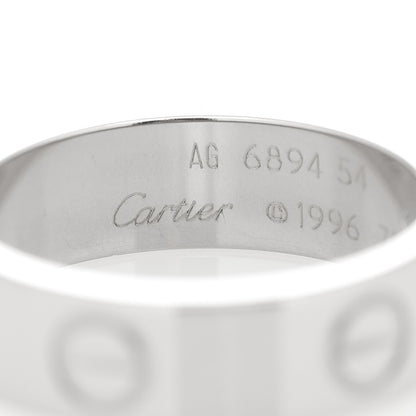 Cartier 18K White Gold 5.5mm LOVE Ring 54 6.75 4 of 5