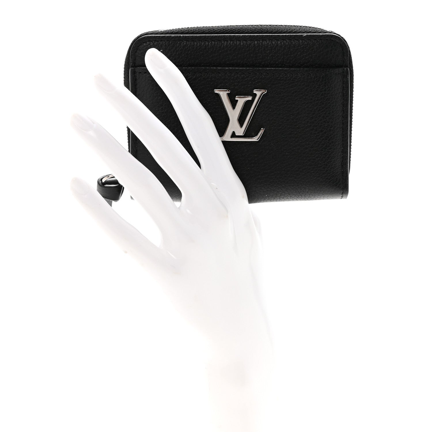 Louis Vuitton Calfskin Lockme Zippy Coin Purse Black 2 of 7
