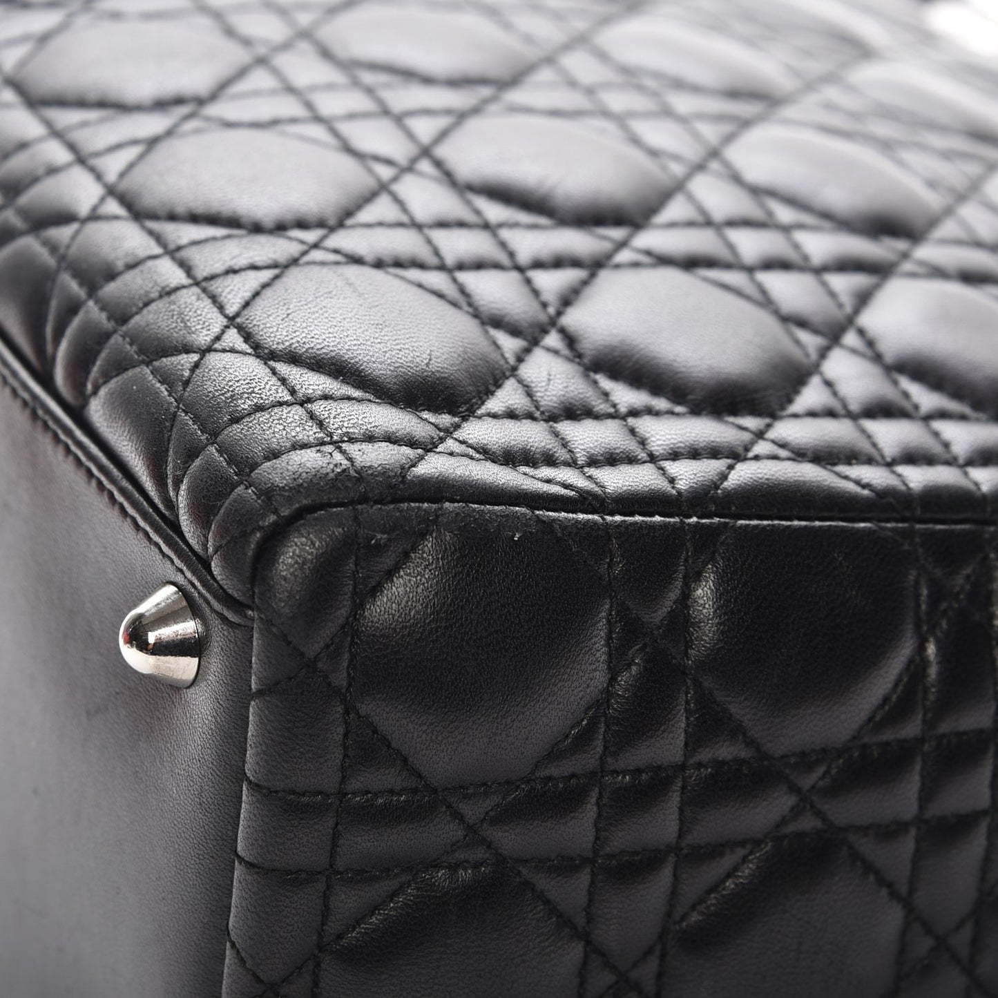 Lambskin Cannage Large Lady Dior Black
