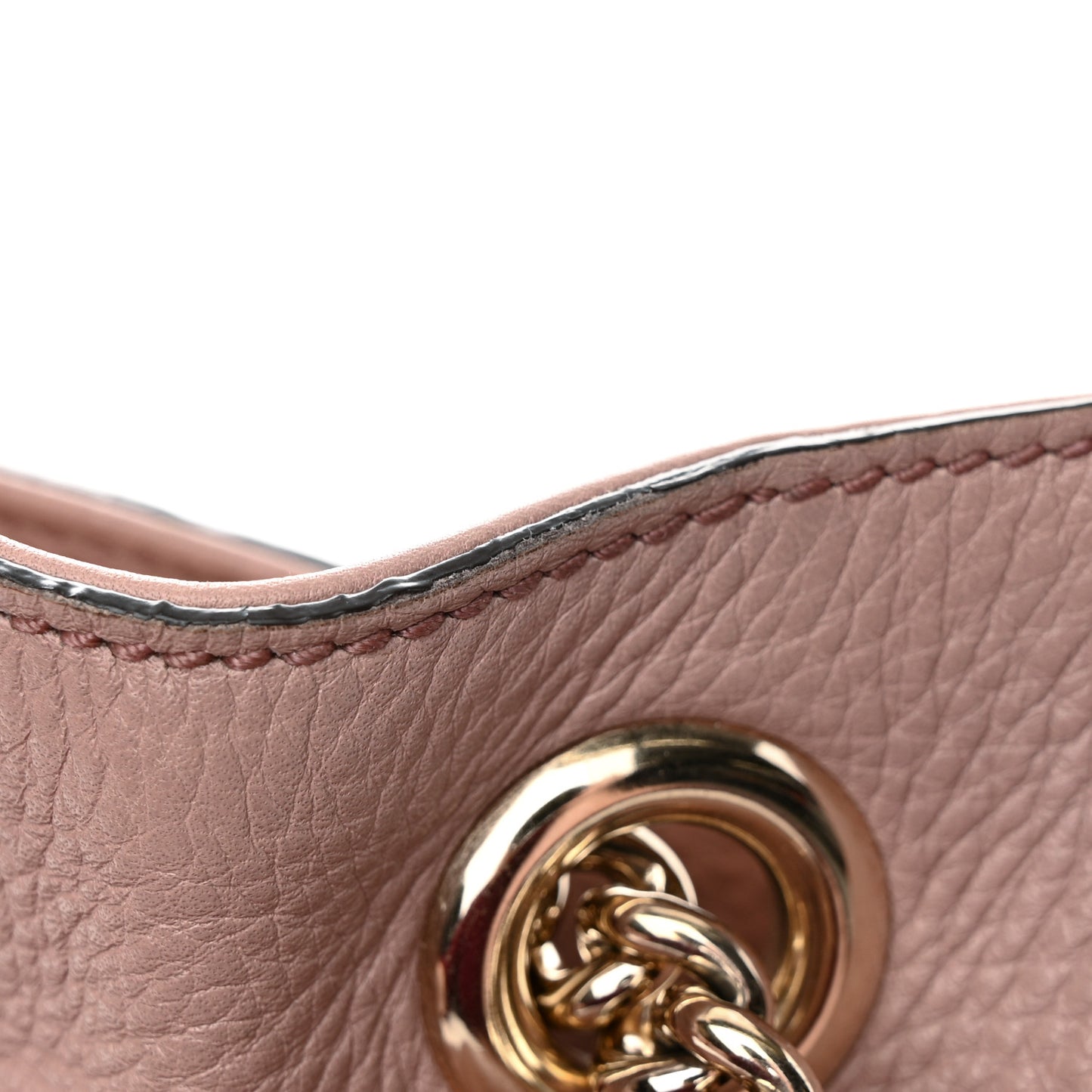 Pebbled Calfskin Medium Soho Chain Shoulder Bag Dark Cipria
