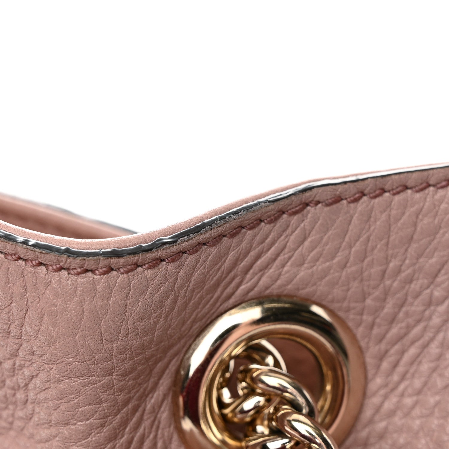 Gucci Pebbled Calfskin Medium Soho Chain Shoulder Bag Dark Cipria 15 of 21
