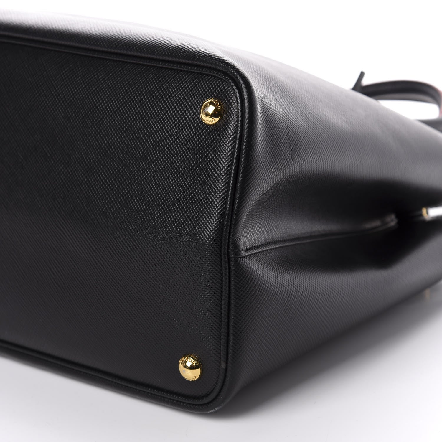 Prada Saffiano Cuir Medium Double Bag Black Fuoco 7 of 10
