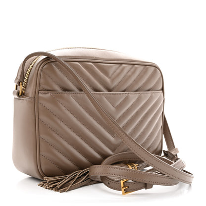 Saint Laurent Calfskin Matelasse Monogram Lou Camera Bag Dark Beige 3 of 14