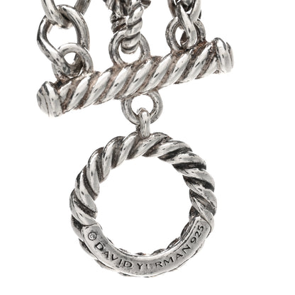 David Yurman Sterling Silver Three Row Chain Necklace 4 of 4