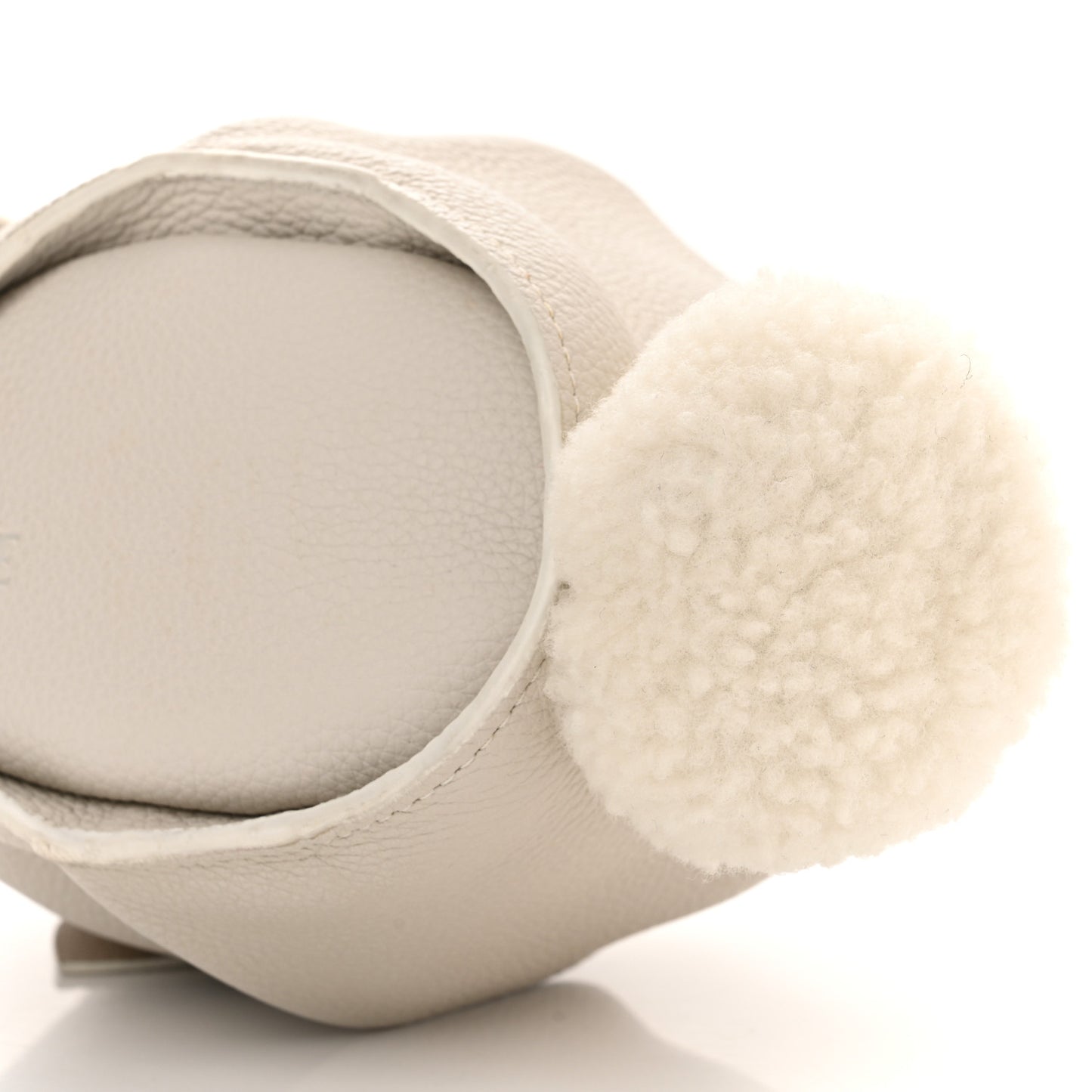 Calfskin Shearling Mini Bunny Crossbody Bag White