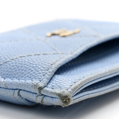 Chanel Caviar Quilted Card Holder Light Blue 9 of 9