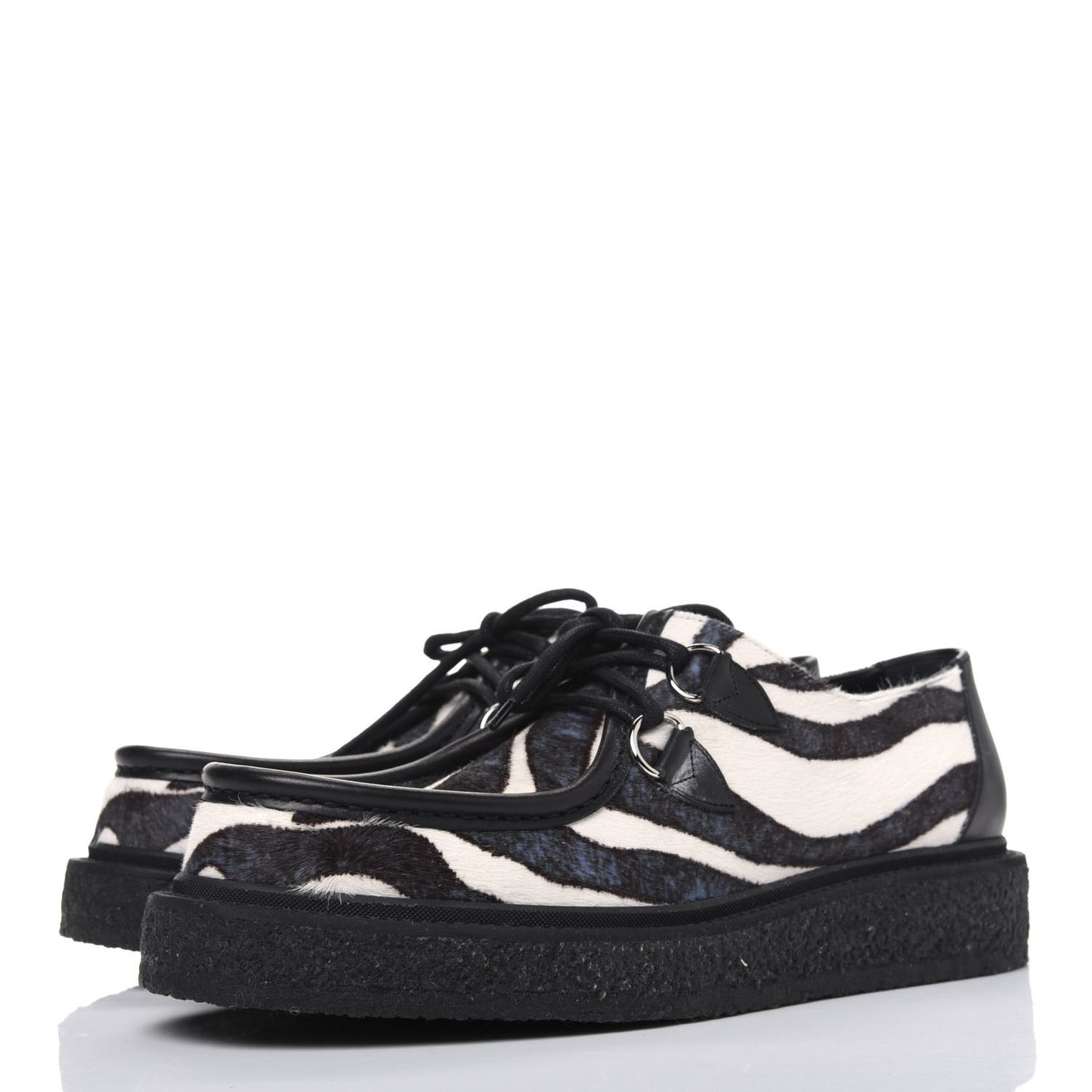 Calf Hair Zebra Print Mens Creeper 9 Black Multicolor