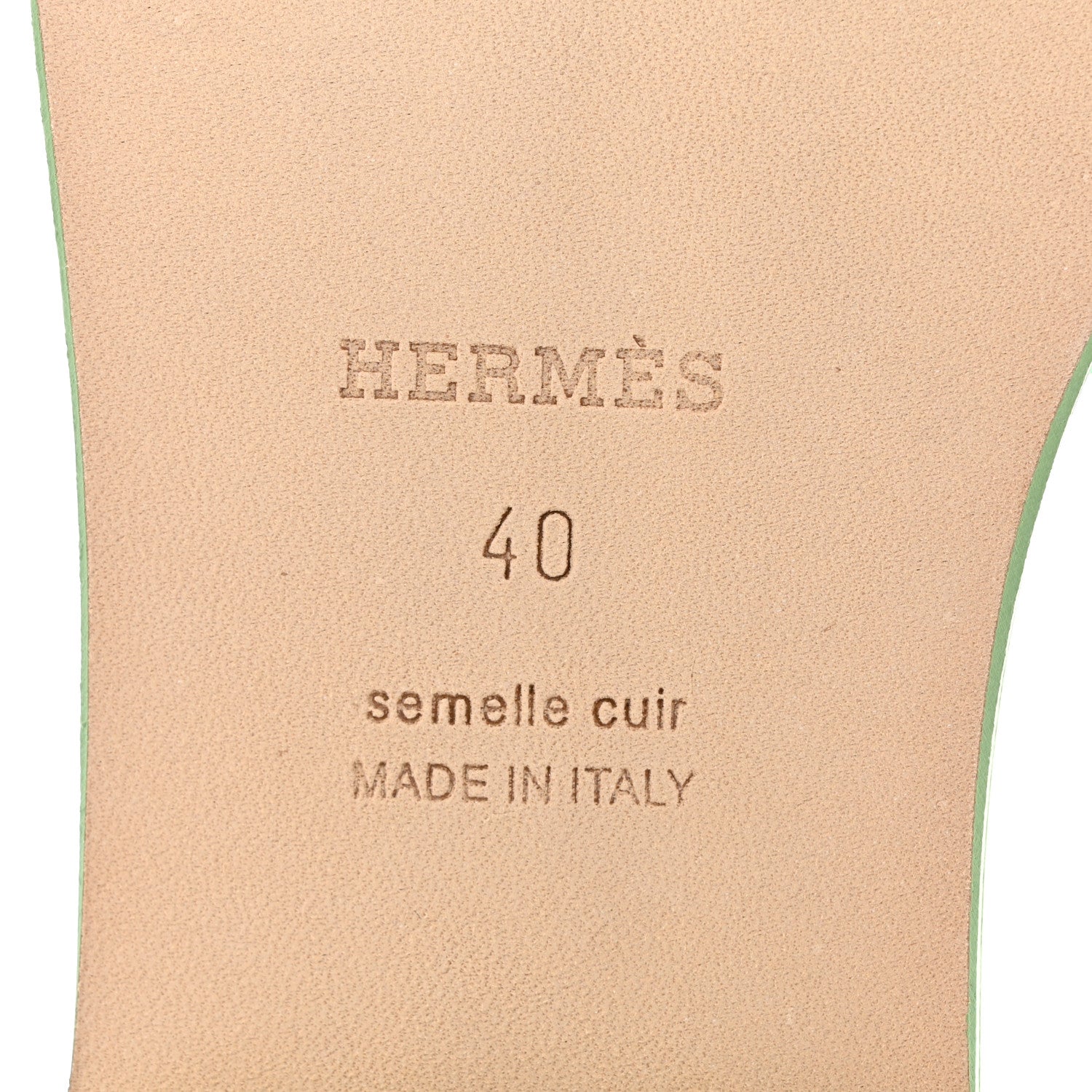 Hermes Epsom Oran Sandals 40 Vert Pomme 8 of 9