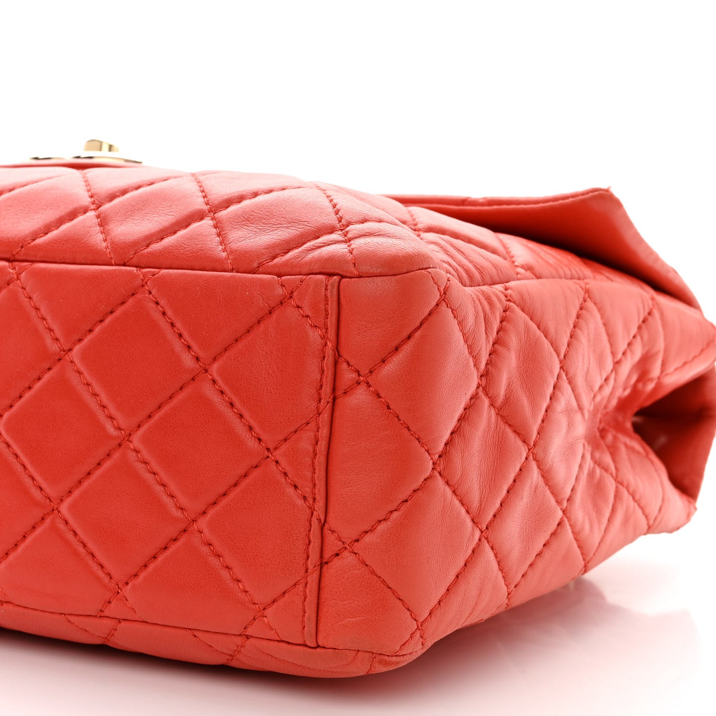 Lambskin Quilted XL Maxi Single Flap Red
