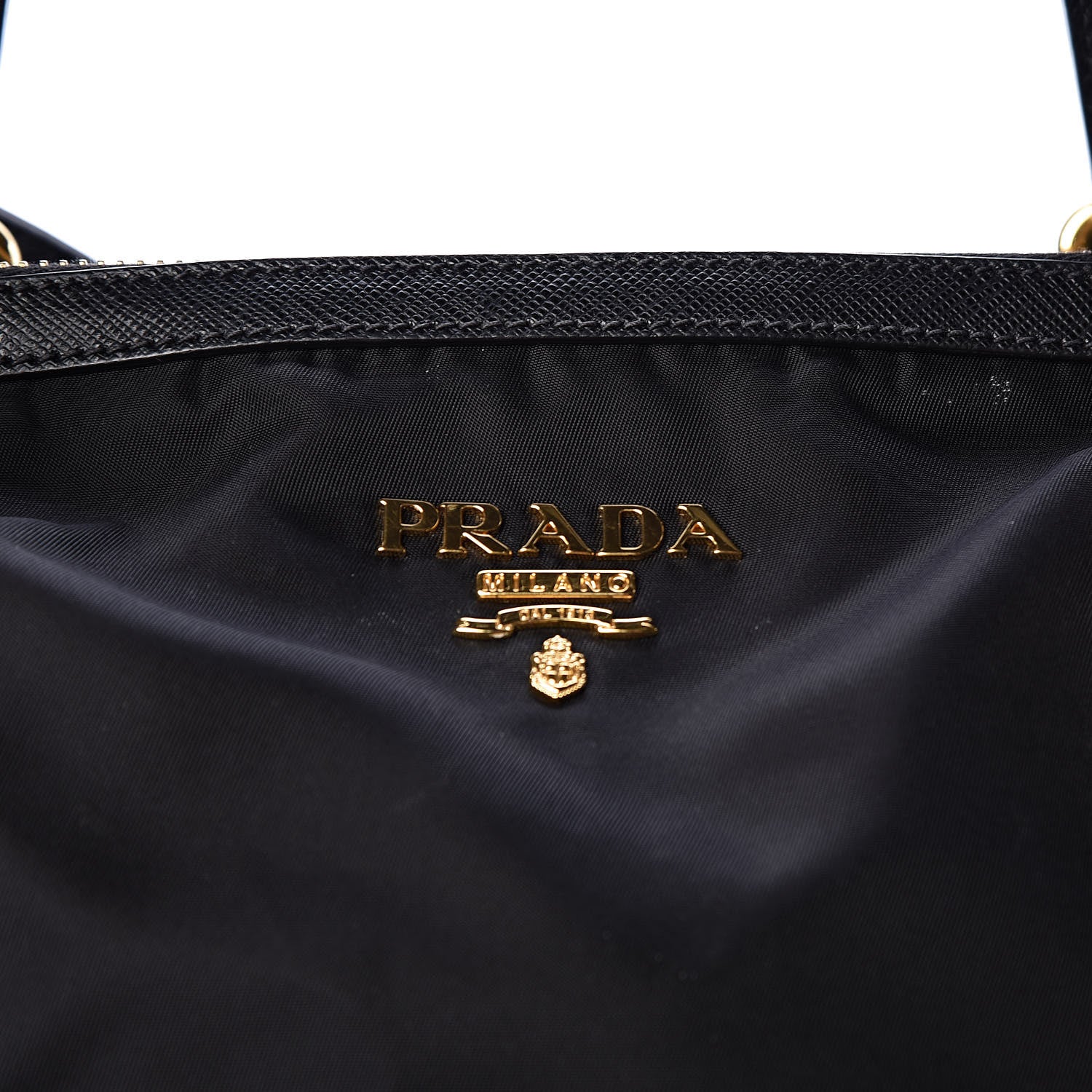 Prada Tessuto Nylon Saffiano Tote Black 9 of 11