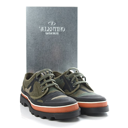 Valentino Garavani Canvas Camouflage Lace Up Shoes 42.5 Army Green 9 of 9