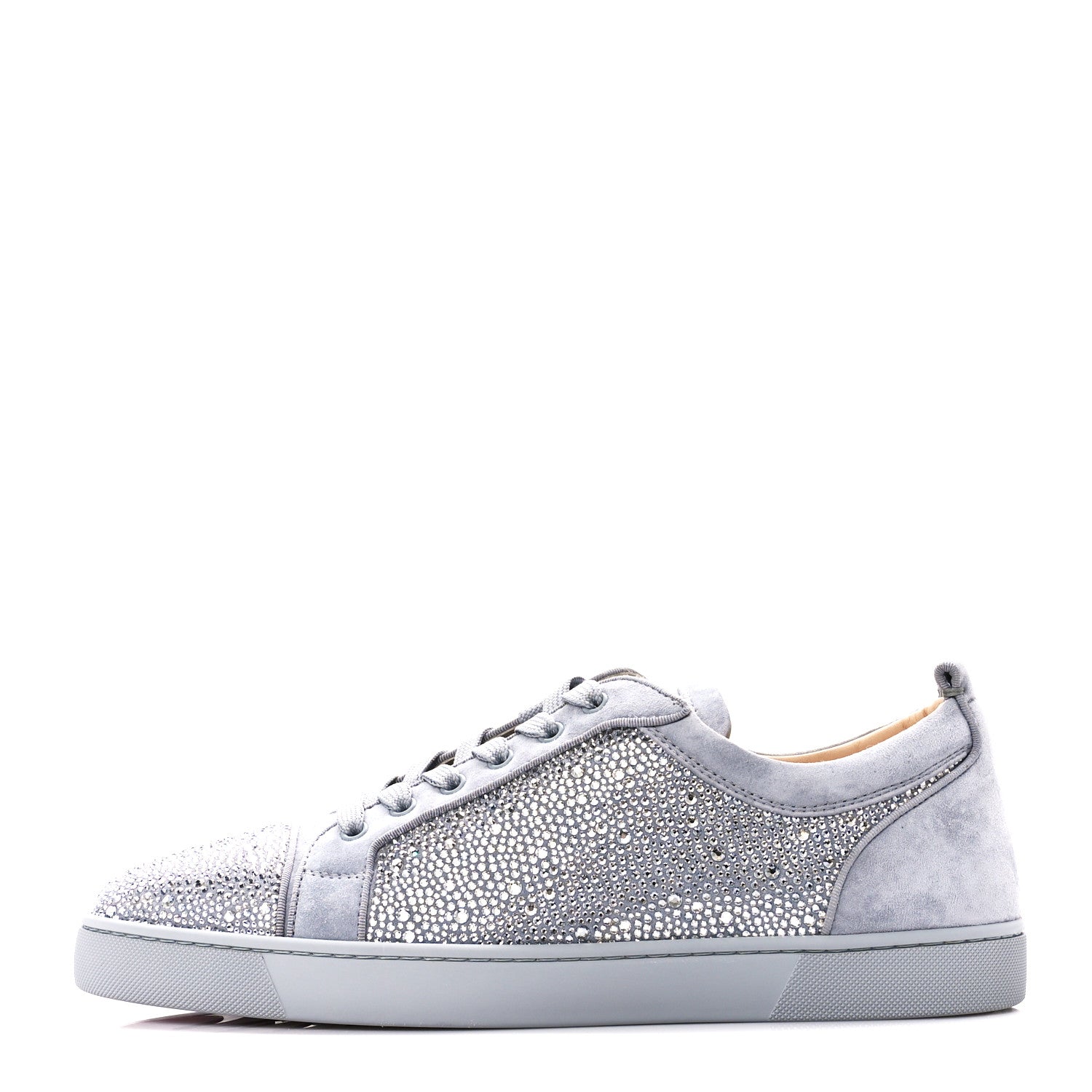 Christian Louboutin Veau Velours Strass Mens Louis Junior Flat Sneakers 44.5 Cry Blue Shade 1 of 10