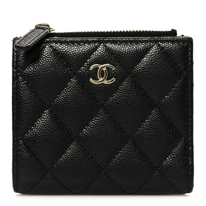 Chanel Caviar Quilted CC Zip Compact Wallet Black 1 of 10