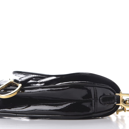 Christian Dior Patent Diorissimo Saddle Wristlet Black 8 of 10