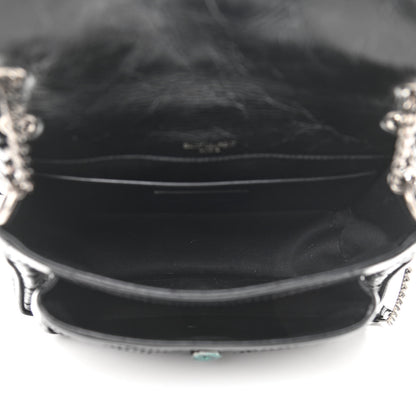 Saint Laurent Crinkled Calfskin Matelasse Monogram Baby Niki Chain Satchel Black 5 of 10