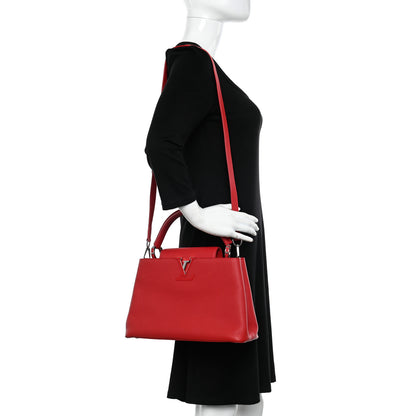 Louis Vuitton Taurillon Capucines BB Rubis 2 of 10