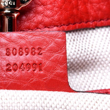 Gucci Pebbled Calfskin Medium Soho Chain Shoulder Bag Tabasco Red 9 of 9