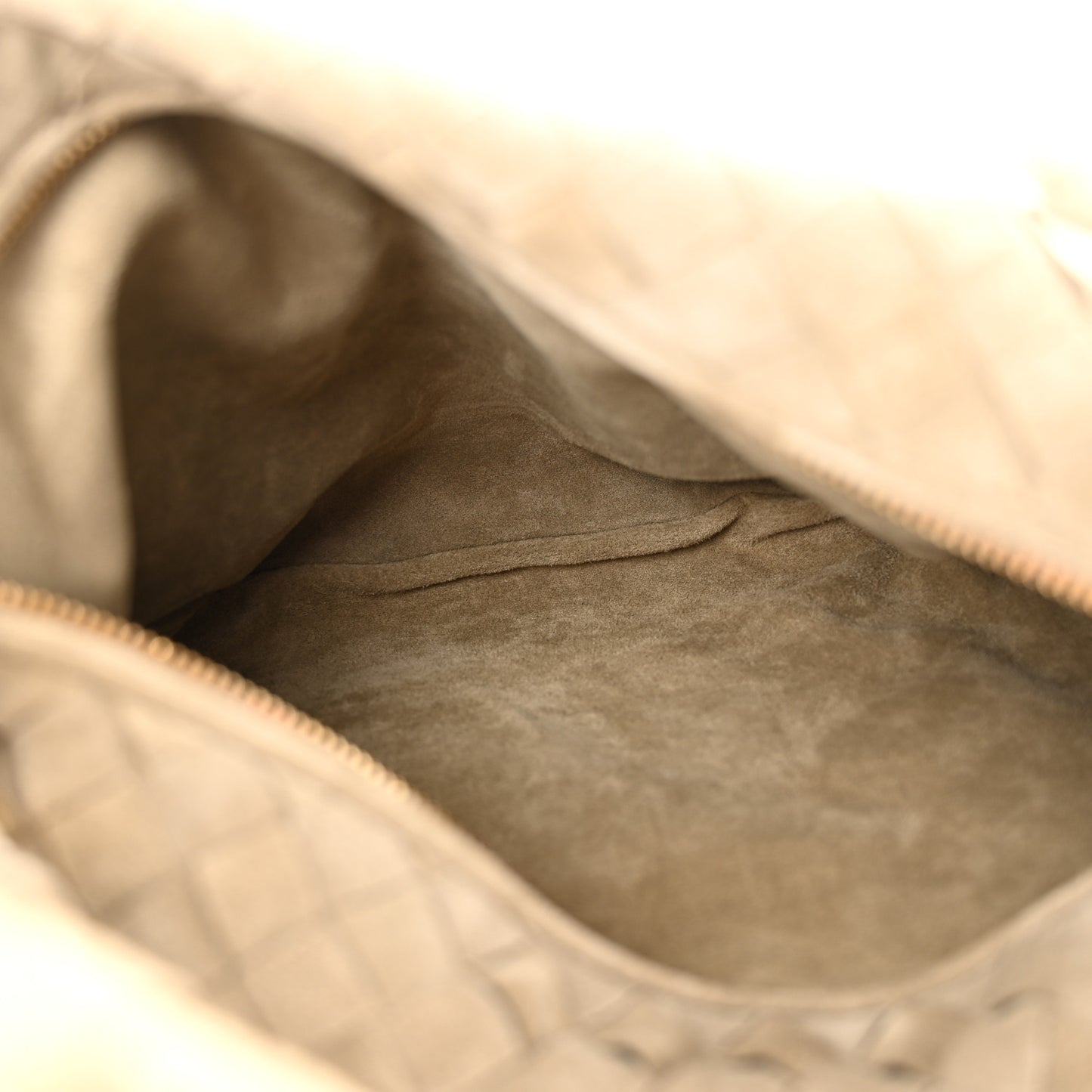Suede Calfskin Intrecciato Teen Jodie Hobo Taupe