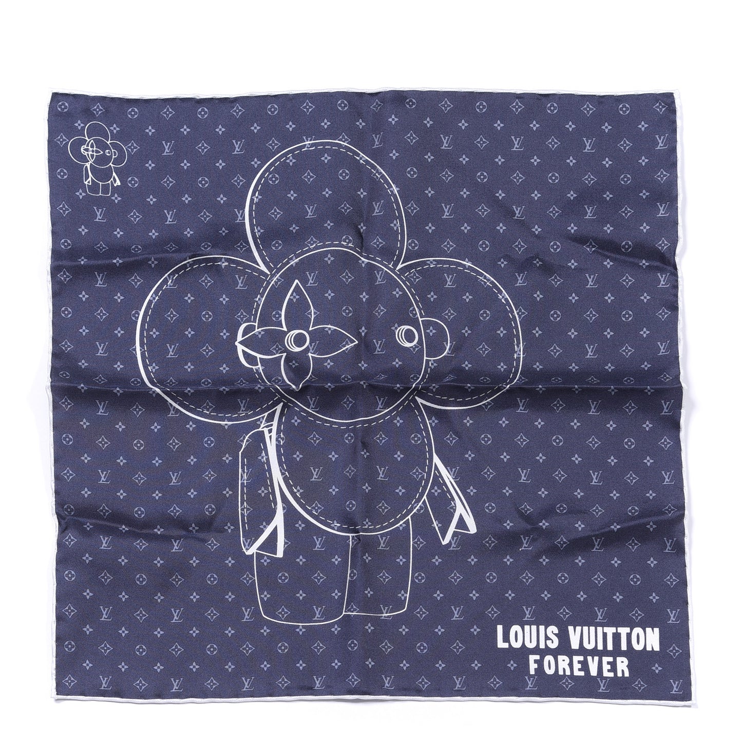 Silk Monogram Vivienne Pocket Square